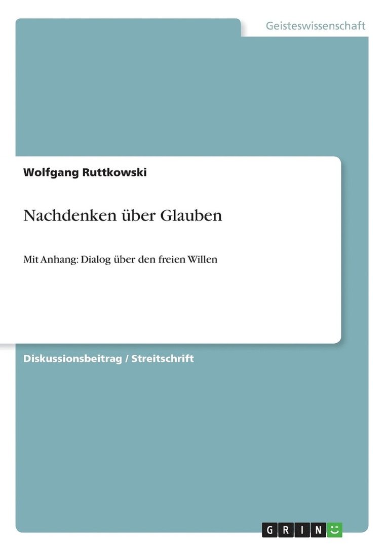 Wolfgang Ruttkowski - Nachdenken über Glauben, Häftad