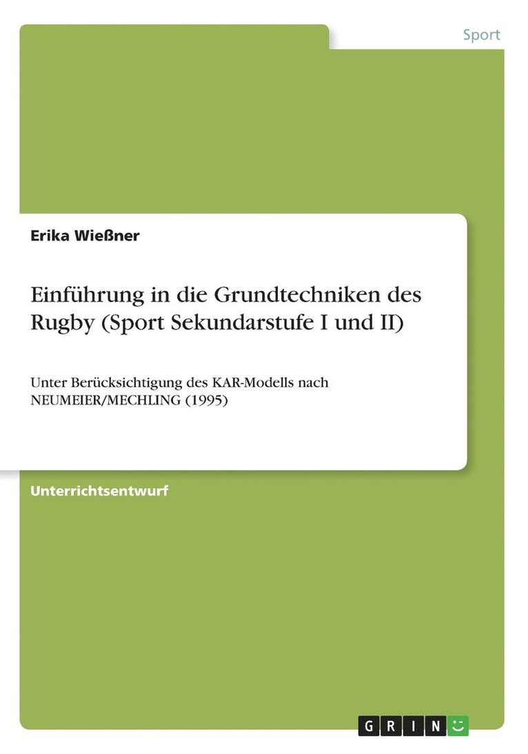 Einfhrung in die Grundtechniken des Rugby (Sport Sekundarstufe I und II) 1