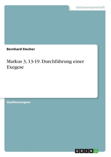 bokomslag Markus 3, 13-19. Durchführung einer Exegese