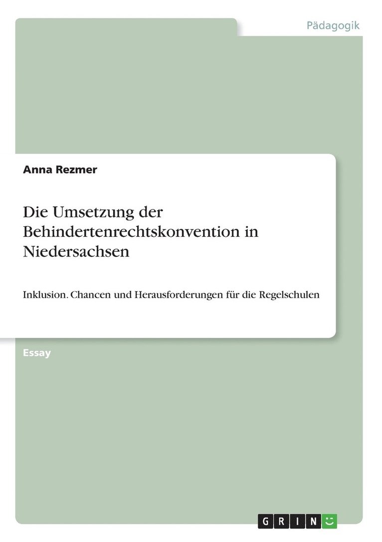 Umsetzung der Behindertenrechtskonvention in Niedersachsen