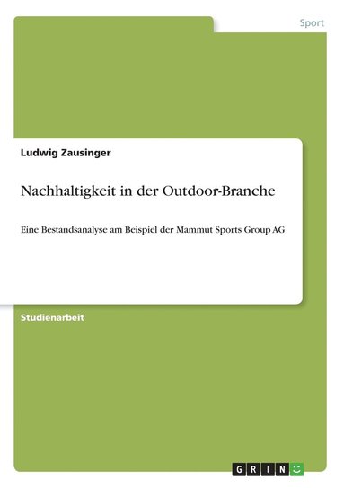 bokomslag Nachhaltigkeit in der Outdoor-Branche