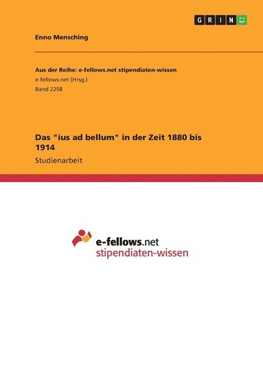 bokomslag "ius ad bellum" in der Zeit 1880 bis 1914