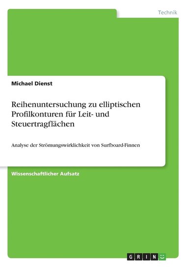 bokomslag Reihenuntersuchung zu elliptischen Profilkonturen fr Leit- und Steuertragflchen