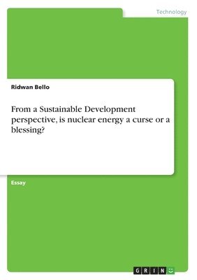 bokomslag From a Sustainable Development Perspective, Is Nuclear Energy a Curse or a Blessing?