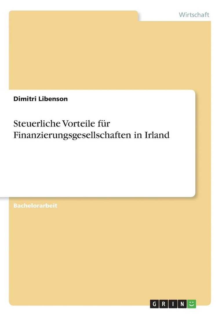 Steuerliche Vorteile fr Finanzierungsgesellschaften in Irland 1