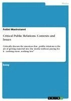 Fotini Mastroianni - Critical Public Relations. Contexts and Issues, Häftad