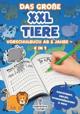 bokomslag große XXL Tiere Vorschulbuch ab 5 Jahre - 4 in 1