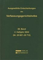 Verfassungsgerichtshof - Ausgewählte Entscheidungen des Verfassungsgerichtshofes 89. Band, Inbunden