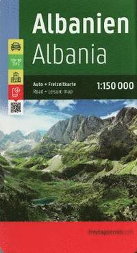 bokomslag Albanien Albania Autokarte Top 10 Tips 1:150.000