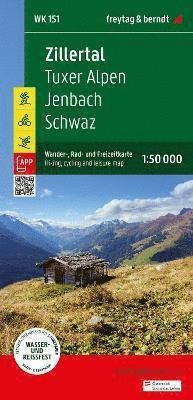 bokomslag Zillertal, Wander-, Rad- und Freizeitkarte 1:50.000, freytag & berndt, WK 151
