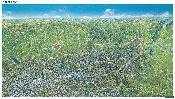 Österreich Panoramakarte, Sommer / Winter, Poster, Plano in Rolle, freytag & berndt 1