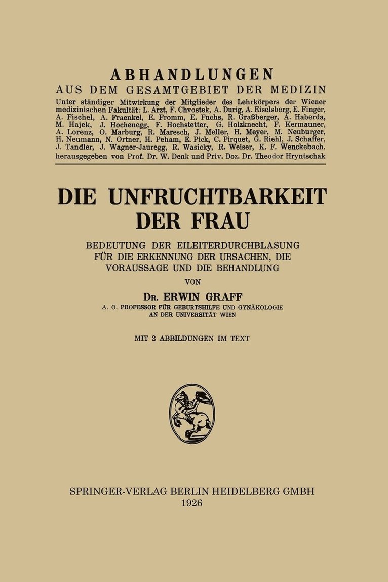 Erwin Graff - Die Unfruchtbarkeit der Frau, Häftad