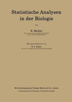 bokomslag Statistische Analysen in der Biologie