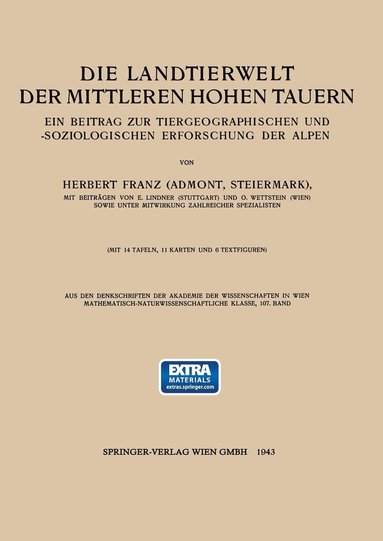 bokomslag Die Landtierwelt der Mittleren Hohen Tauern