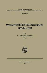 bokomslag Wasserrechtliche Entscheidungen 1953 bis 1957