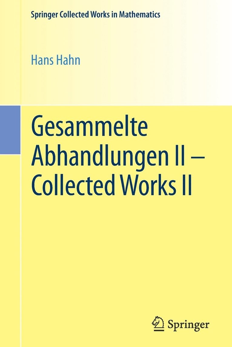 Hans Hahn, Leopold Schmetterer, Karl Sigmund - Gesammelte Abhandlungen II - Collected Works II, Häftad