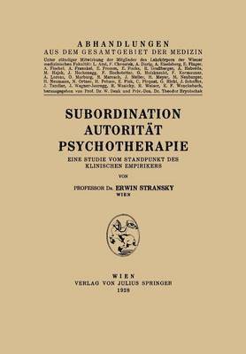 bokomslag Subordination Autoritt Psychotherapie