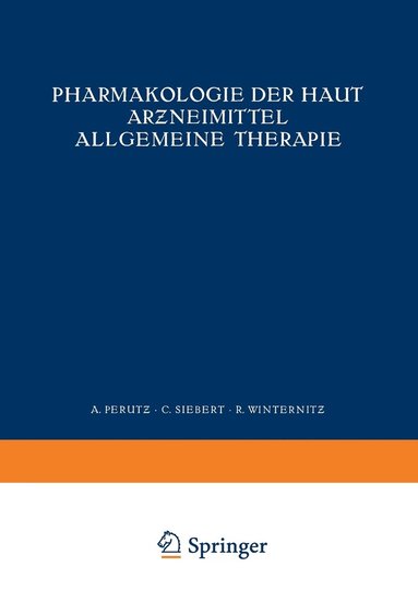 bokomslag Pharmakologie der Haut Arneimittel Allgemeine Therapie