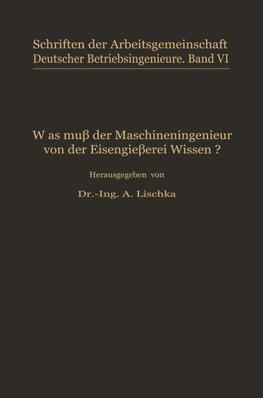 bokomslag Was mu der Maschineningenieur von der Eisengieerei wissen?