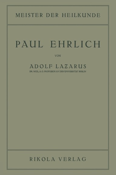 Adolf Lazarus - Paul Ehrlich, Häftad