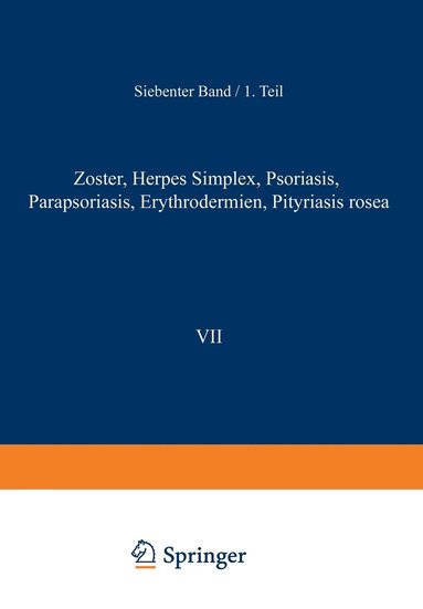 bokomslag Zoster  Herpes Simplex  Psoriasis Parapsoriasis  Erythrodermien Pityriasis Rosea