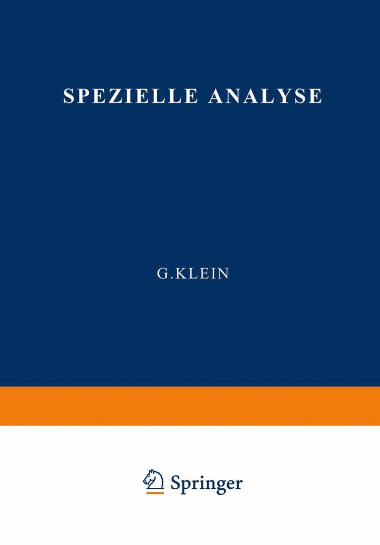 M.K. Bergmann, R. Brieger, M. Eisler, C. Funk, M. Hadders, E. Keyssner, G. Klein, E. Klenk, M. Kobel, L. Kofler, H. Linser, S. Loewe, M. K. Bergmann, G. Klein - Spezielle Analyse, Häftad