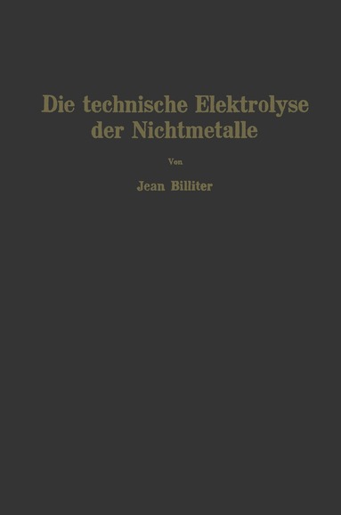 bokomslag Die technische Elektrolyse der Nichtmetalle