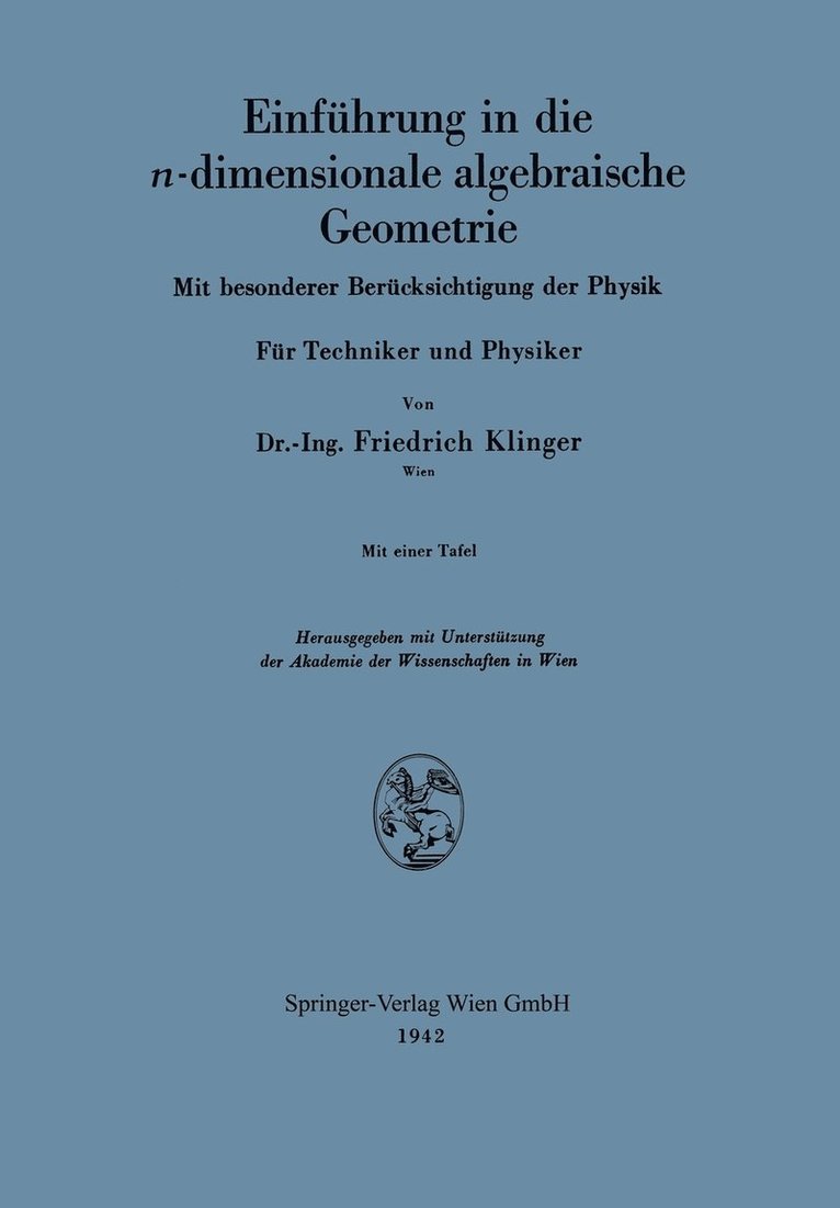 Einfhrung in die n-dimensionale algebraische Geometrie 1