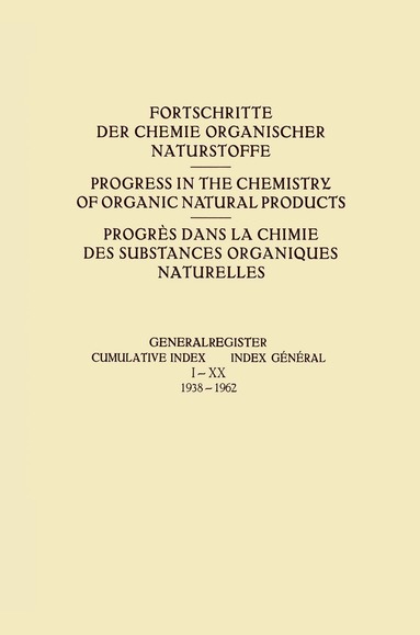 L. Zechmeister - Generalregister / Cumulative Index / Index Général I–XX (1938–1962), Häftad