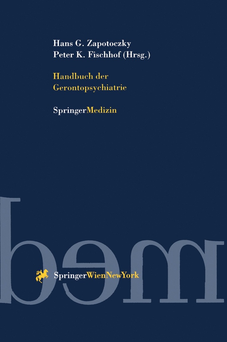 Hans Georg Zapotoczky, Kurt Peter Fischhof - Handbuch der Gerontopsychiatrie, Häftad