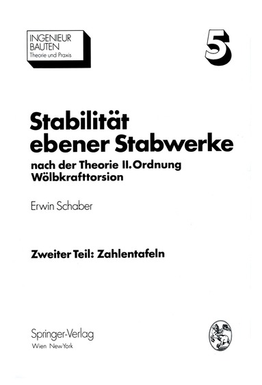 Erwin Schaber - Stabilität ebener Stabwerke, Häftad