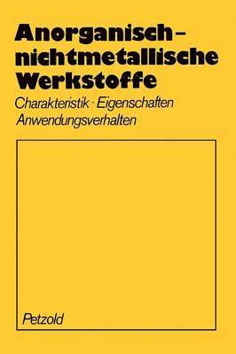 bokomslag Anorganisch-nichtmetallische Werkstoffe