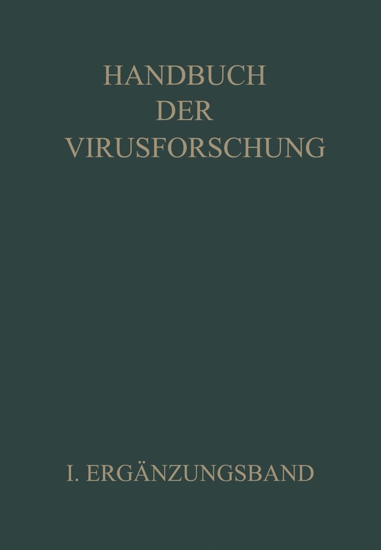R. Doerr, L. O. Kunkel, R. Doerr, C. Hallauer - Handbuch der Virusforschung, Häftad