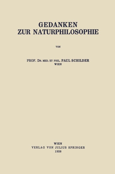 bokomslag Gedanken zur Naturphilosophie