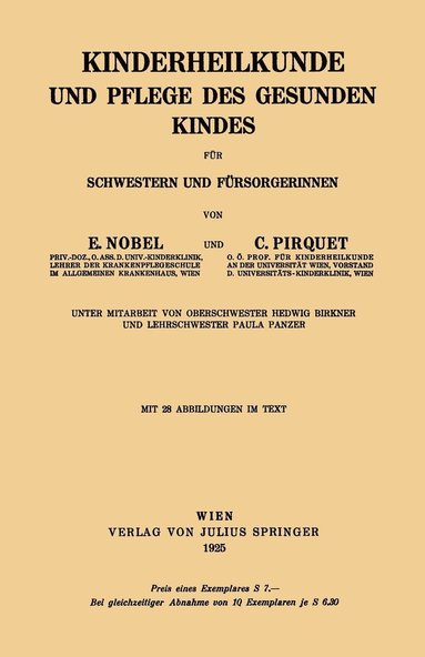 bokomslag Kinderheilkunde und Pflege des Gesunden Kindes fr Schwestern und Frsorgerinnen