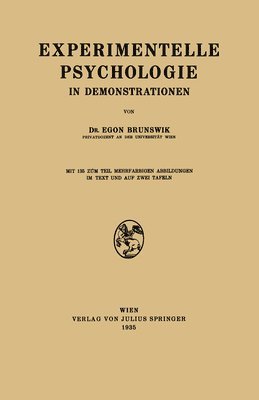 Experimentelle Psychologie in Demonstrationen