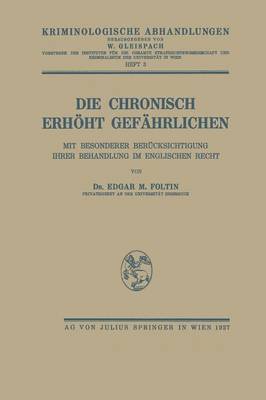 bokomslag Die Chronisch Erhht Gefhrlichen