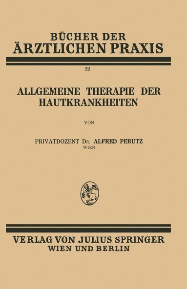 bokomslag Allgemeine Therapie der Hautkrankheiten