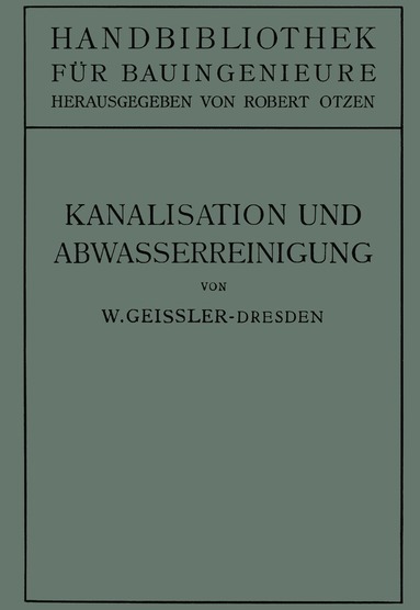 bokomslag Kanalisation und Abwasserreinigung