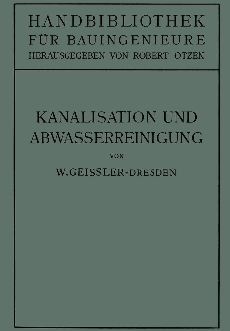 Kanalisation und Abwasserreinigung 1