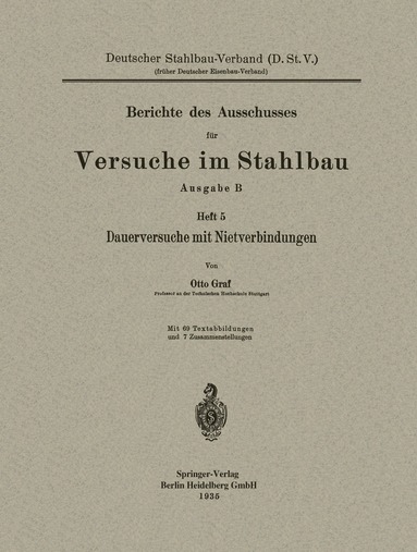 Otto Graf - Dauerversuche mit Nietverbindungen, Häftad