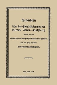 bokomslag Gutachten ber die Elektrifizierung der Strecke Wien Salzburg