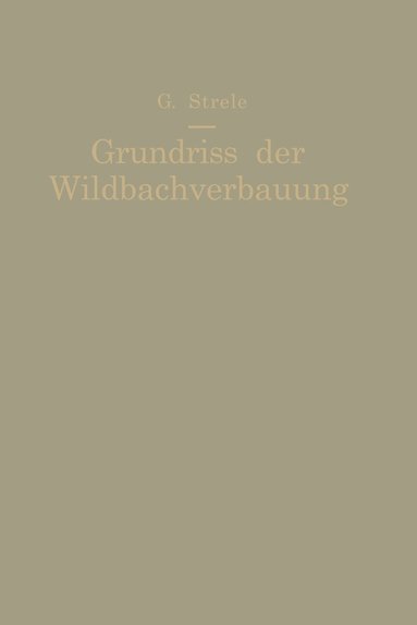 bokomslag Grundriß der Wildbachverbauung