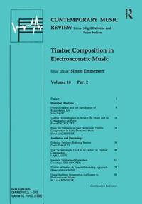 bokomslag Timbre Composition in Electroacoustic Music