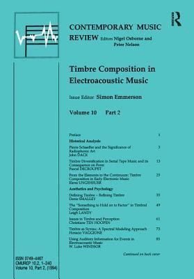 Timbre Composition in Electroacoustic Music 1