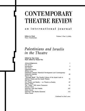 Dan Urian - Palestinians and Israelis in the Theatre, Häftad