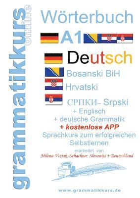 bokomslag Wörterbuch Deutsch-Englisch-Kroatisch-Bosnisch-Serbisch Niveau A1