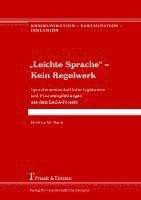 Bettina M. Bock - "Leichte Sprache" - Kein Regelwerk, Häftad