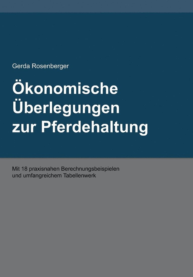 OEkonomische UEberlegungen zur Pferdehaltung 1