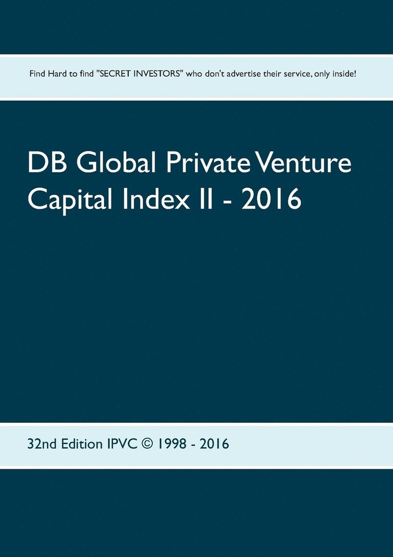 Heinz Duthel - DB Global Private Venture Capital Index II - 2016, Häftad